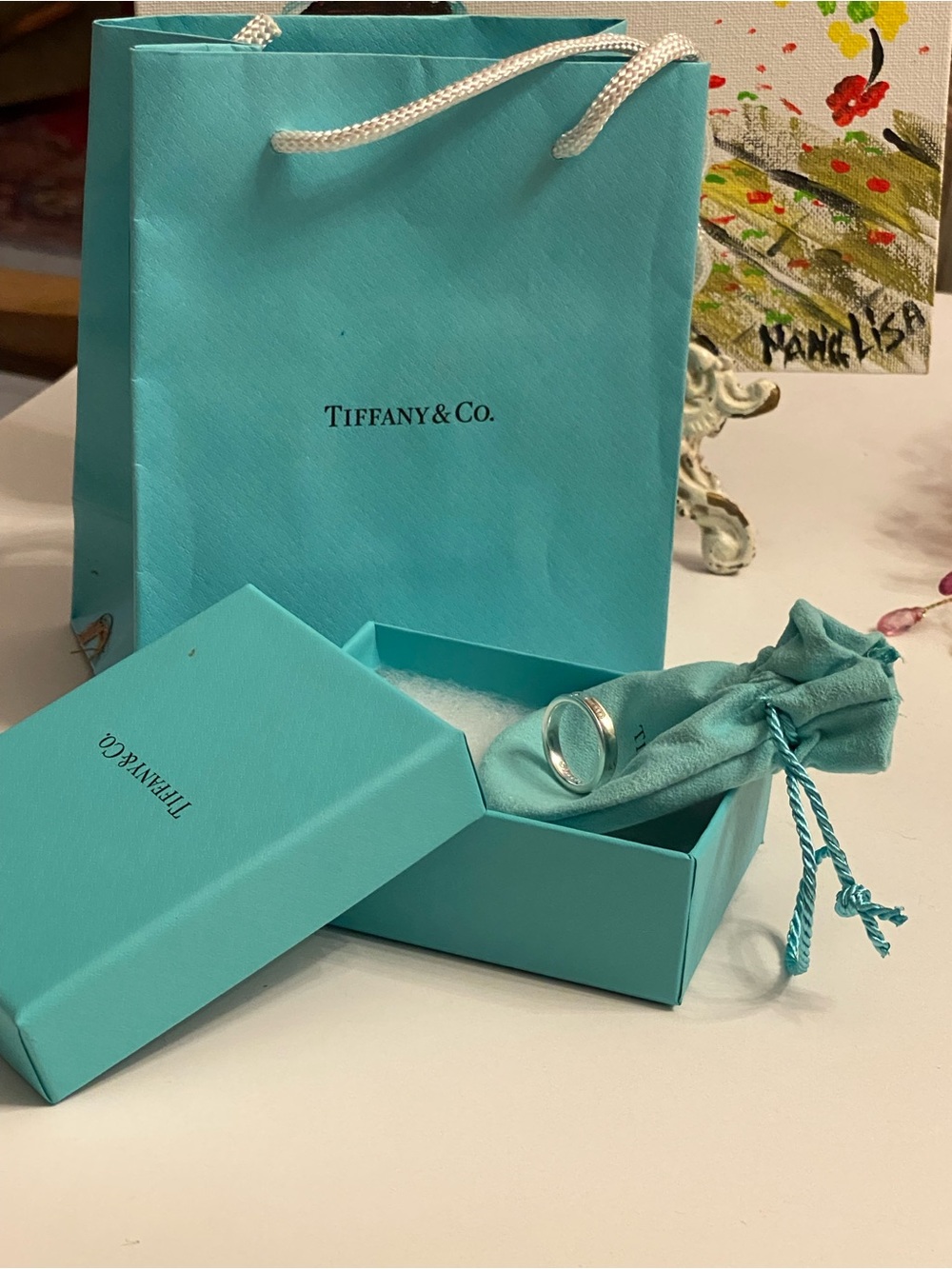 Tiffany & Co 1837 Sterling Silver Narrow Band Ring